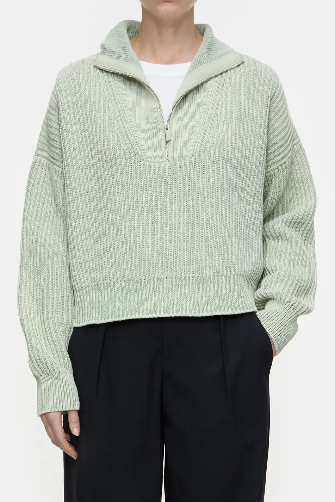 Closed Organic cotton troyer Pastel olive Sale