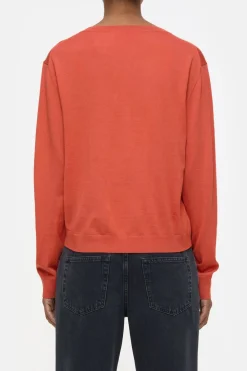 Closed Organic wool fine knit jumper Aperol red Sale