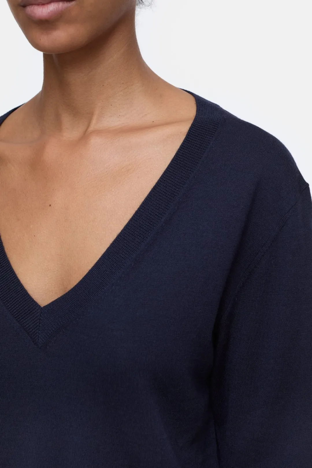 Closed Organic wool fine knit jumper Dark night Discount