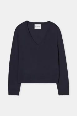 Closed Organic wool fine knit jumper Dark night Discount