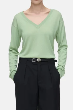 Closed Organic wool fine knit jumper Giada green New