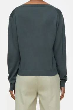 Closed Organic wool fine knit jumper Pini green Sale