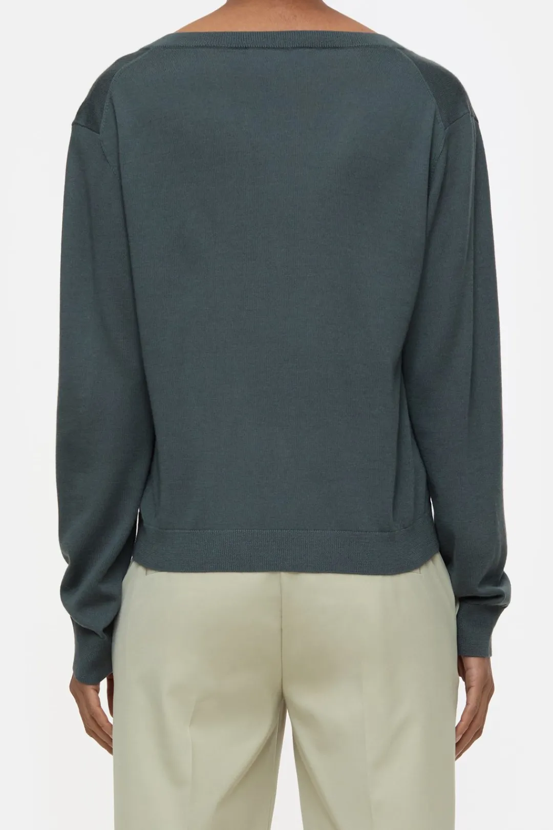 Closed Organic wool fine knit jumper Pini green Sale