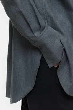 Closed Oversized shirt blouse Dark grey melange Online