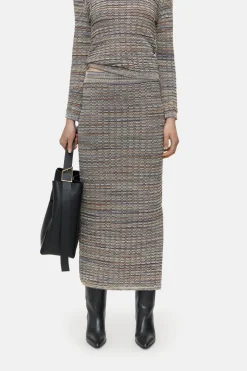 Closed Patterned knitted skirt Heritage grey Outlet