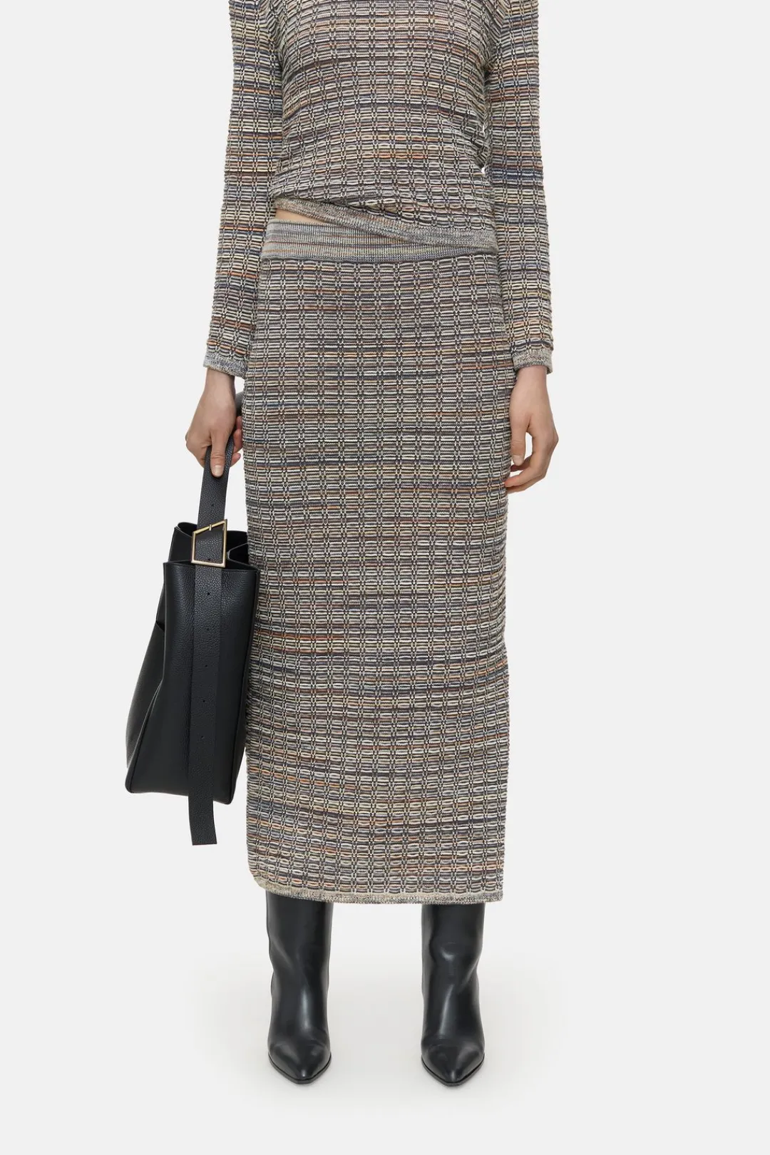 Closed Patterned knitted skirt Heritage grey Outlet