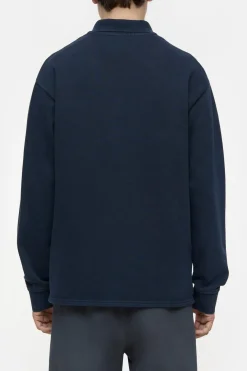 Closed Polo jumper made from pure organic cotton Smokey blue Sale