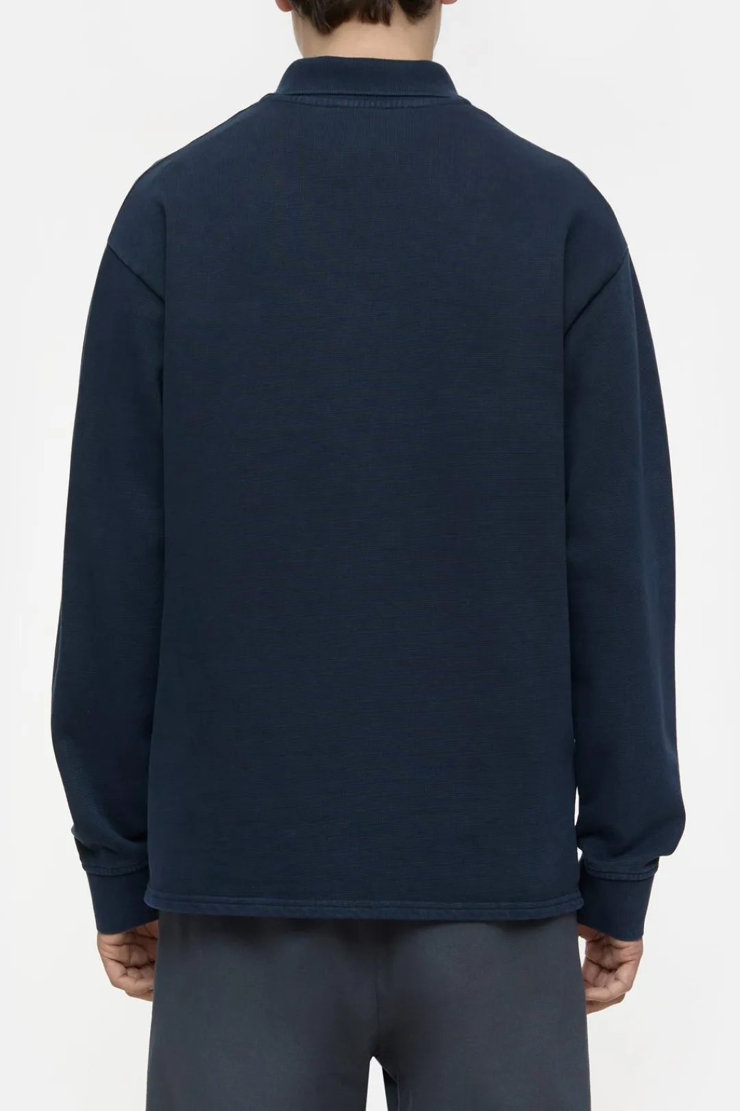 Closed Polo jumper made from pure organic cotton Smokey blue Sale