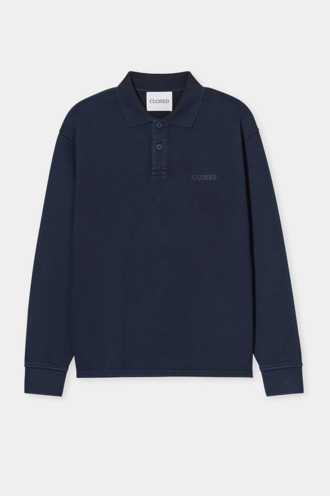 Closed Polo jumper made from pure organic cotton Smokey blue Sale