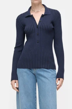 Closed Polo long-sleeved shirt Dark night New