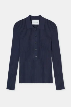 Closed Polo long-sleeved shirt Dark night New