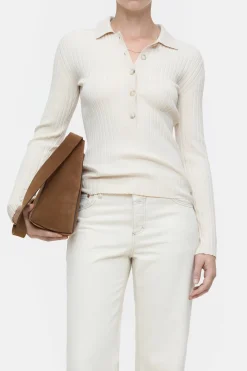 Closed Polo long-sleeved shirt Raw silk Best