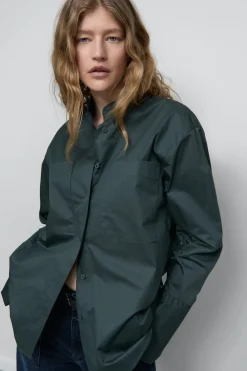 Closed Poplin shirt blouse Pini green Hot