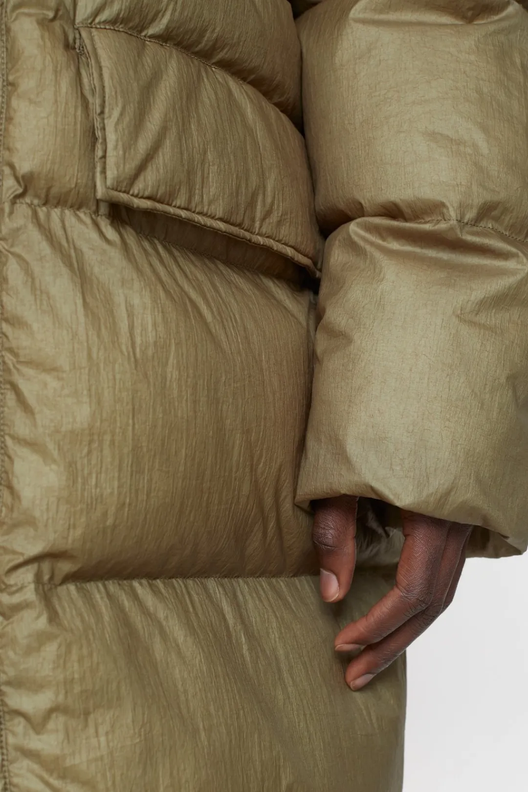 Closed Puffer Coat industrial green