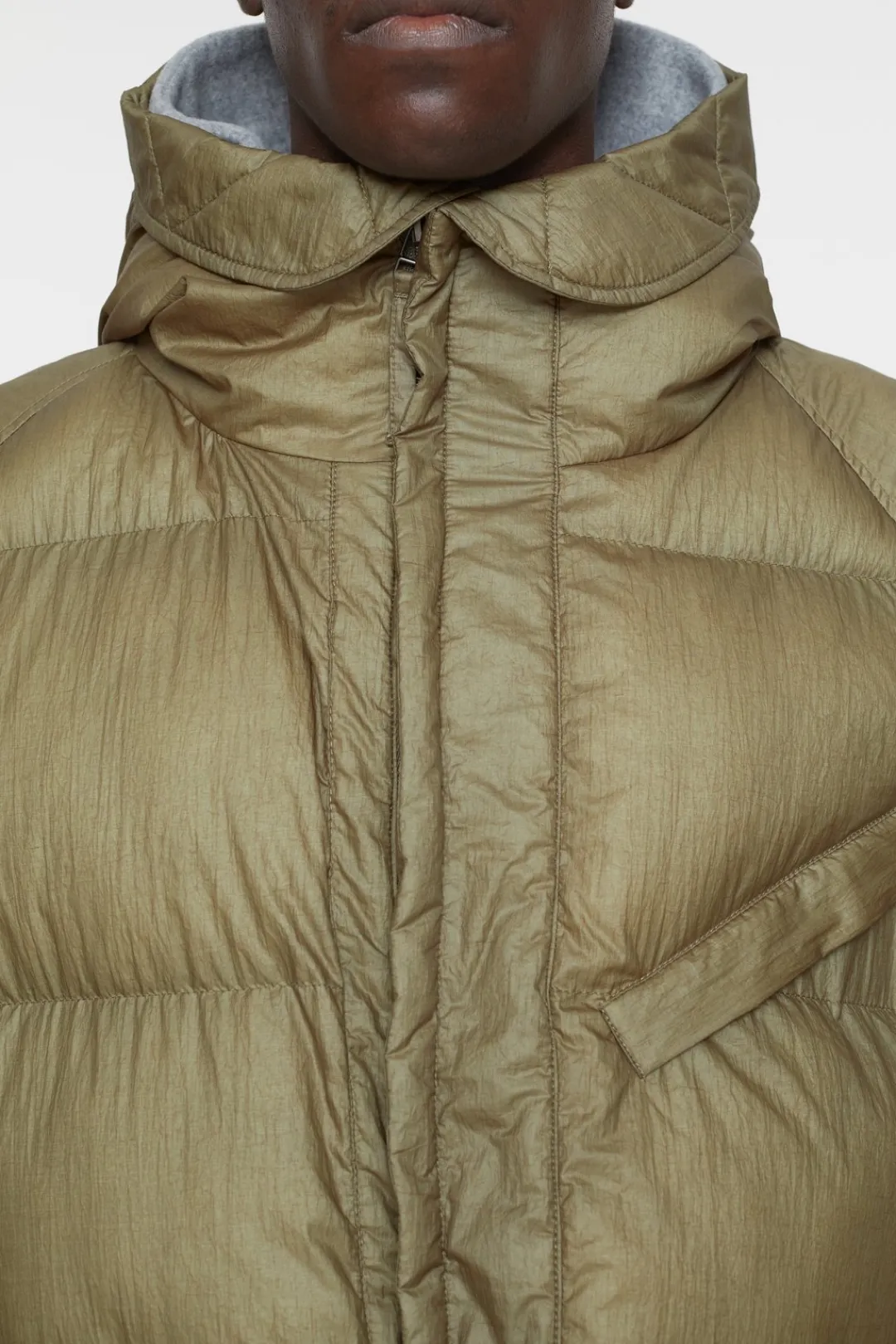 Closed Puffer Coat industrial green