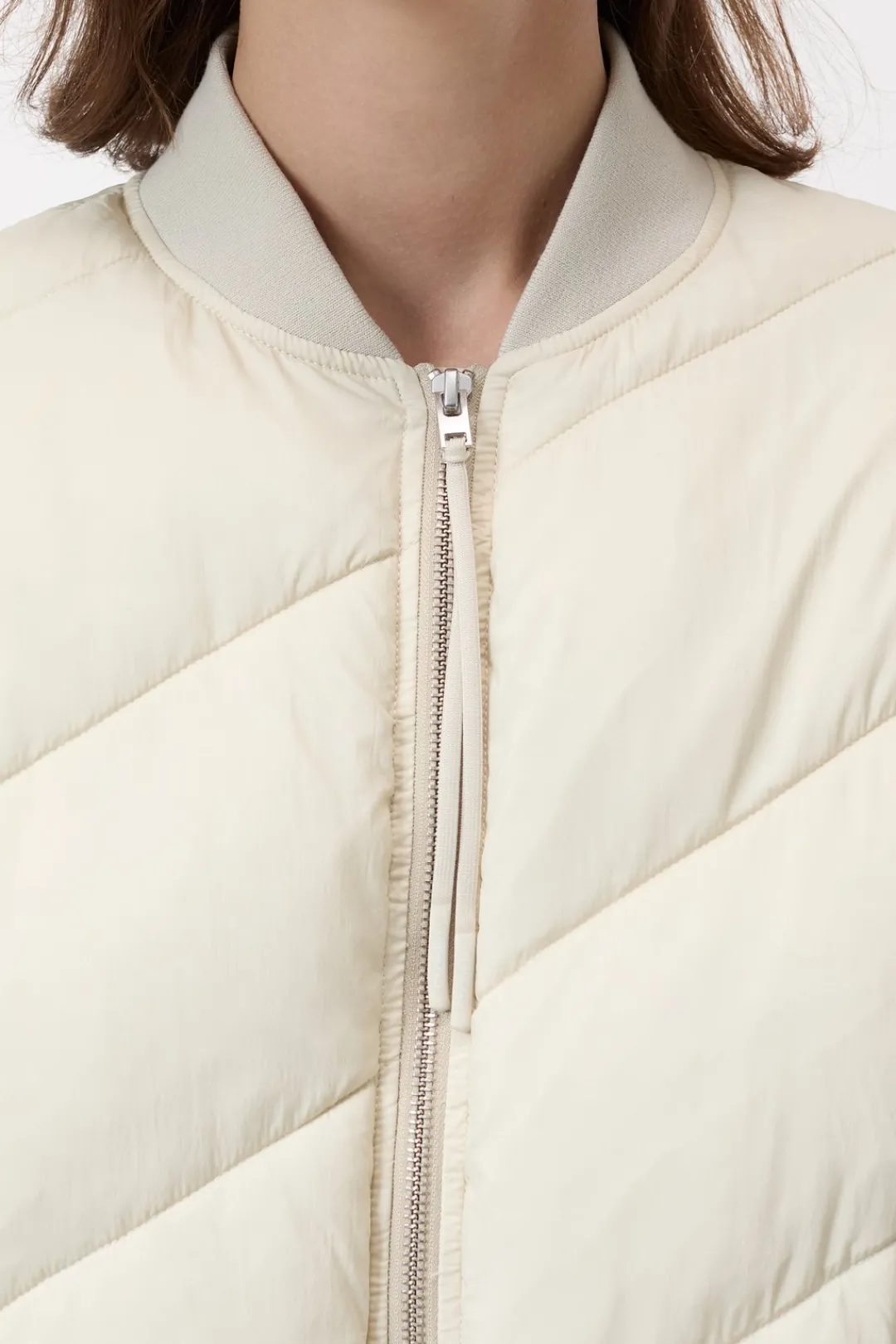 Closed Quilted bomber jacket Shortbread beige