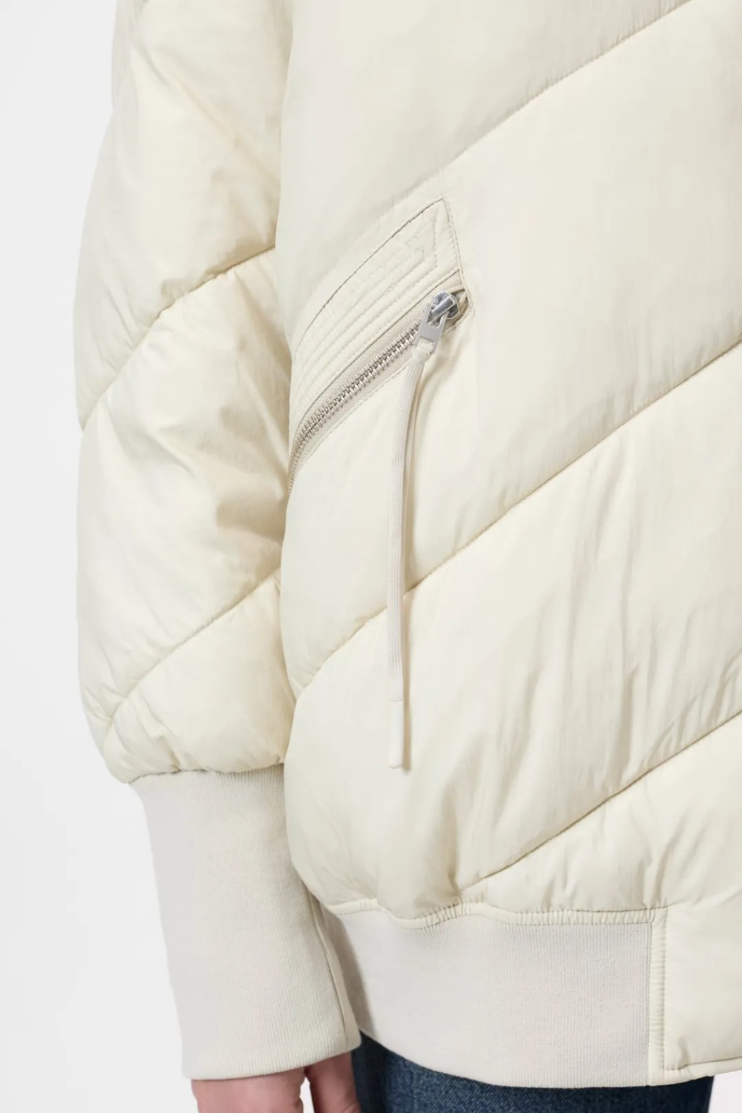 Closed Quilted bomber jacket Shortbread beige