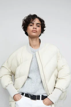 Closed Quilted bomber jacket Shortbread beige