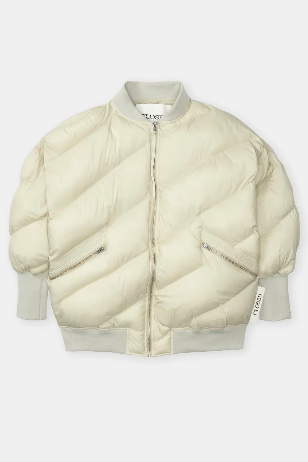 Closed Quilted bomber jacket Shortbread beige