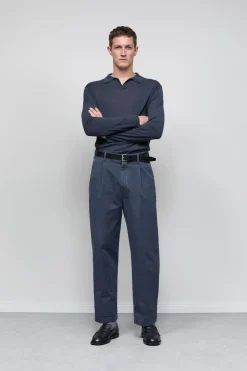 Closed Relaxed Pants - Style Name Blomberg Wide Smokey blue Sale
