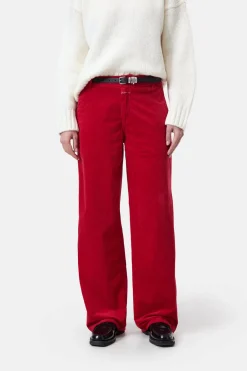 Closed Relaxed Pants - Style Name Jurdy Chili pepper red Sale