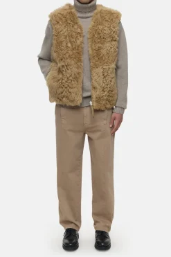 Closed Reversible lambskin vest Peanutbutter Online