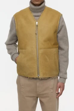 Closed Reversible lambskin vest Peanutbutter Online