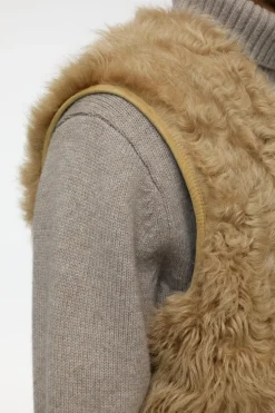 Closed Reversible lambskin vest Peanutbutter Online