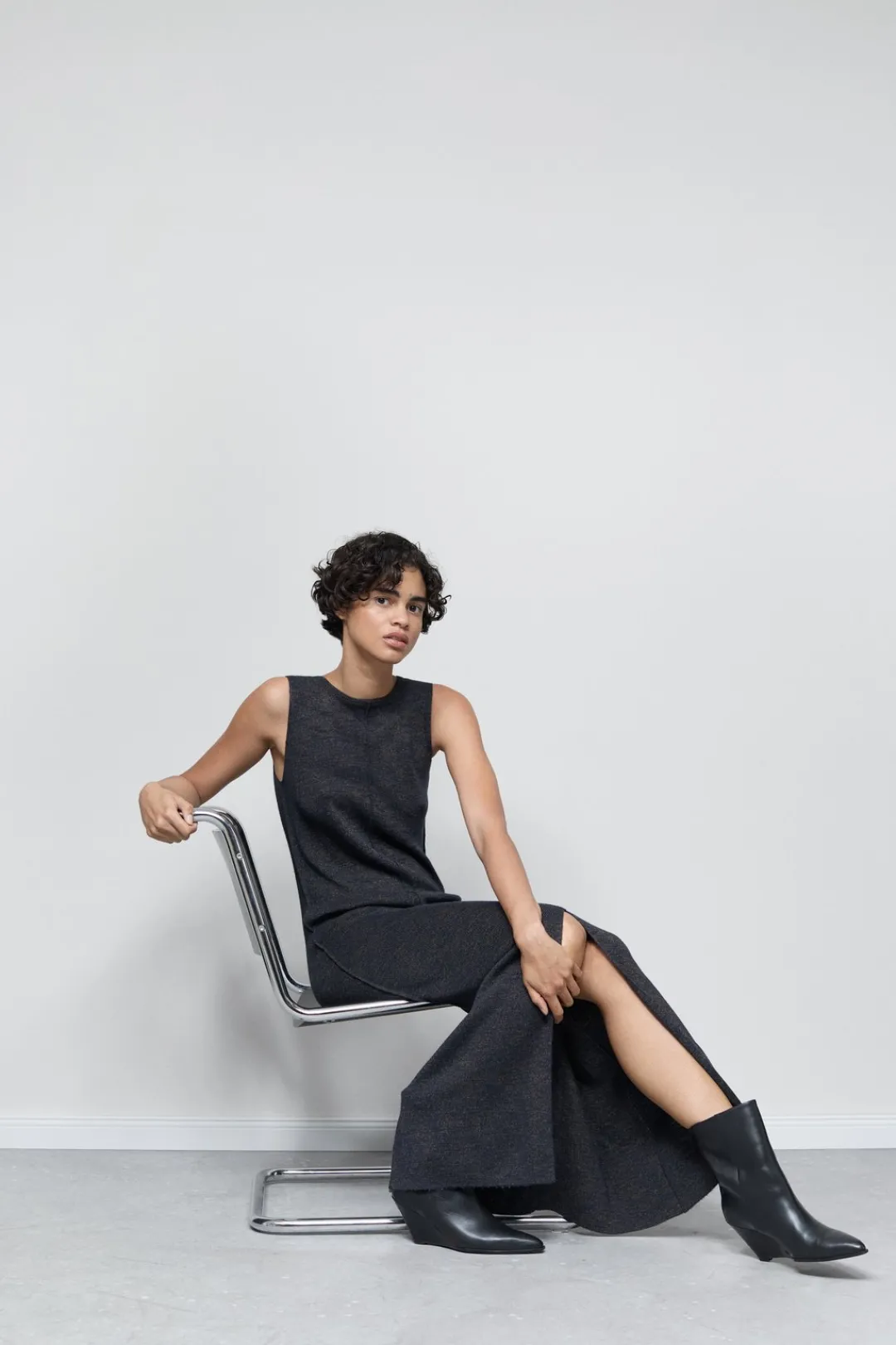 Closed Rib knit dress Smokey blue Sale