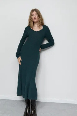 Closed Rib knit dress Pini green Online