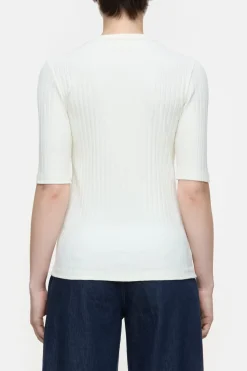 Closed Ribbed T-shirt Ivory Clearance