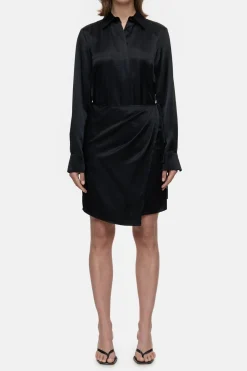 Closed Satin wrap dress Black Discount