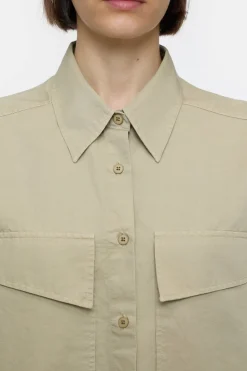 Closed Shirt Blouse in a blend of cotton and linen Warm sand