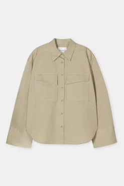 Closed Shirt Blouse in a blend of cotton and linen Warm sand