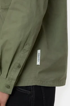 Closed Shirt made from cotton poplin Olive green Clearance