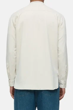 Closed Shirt with stand-up collar Tonka beige
