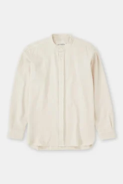 Closed Shirt with stand-up collar Tonka beige