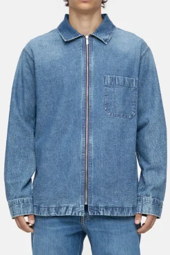 Closed Shirt with zip Light blue Discount