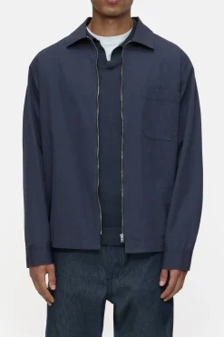Closed Shirt with zip Smokey blue Hot