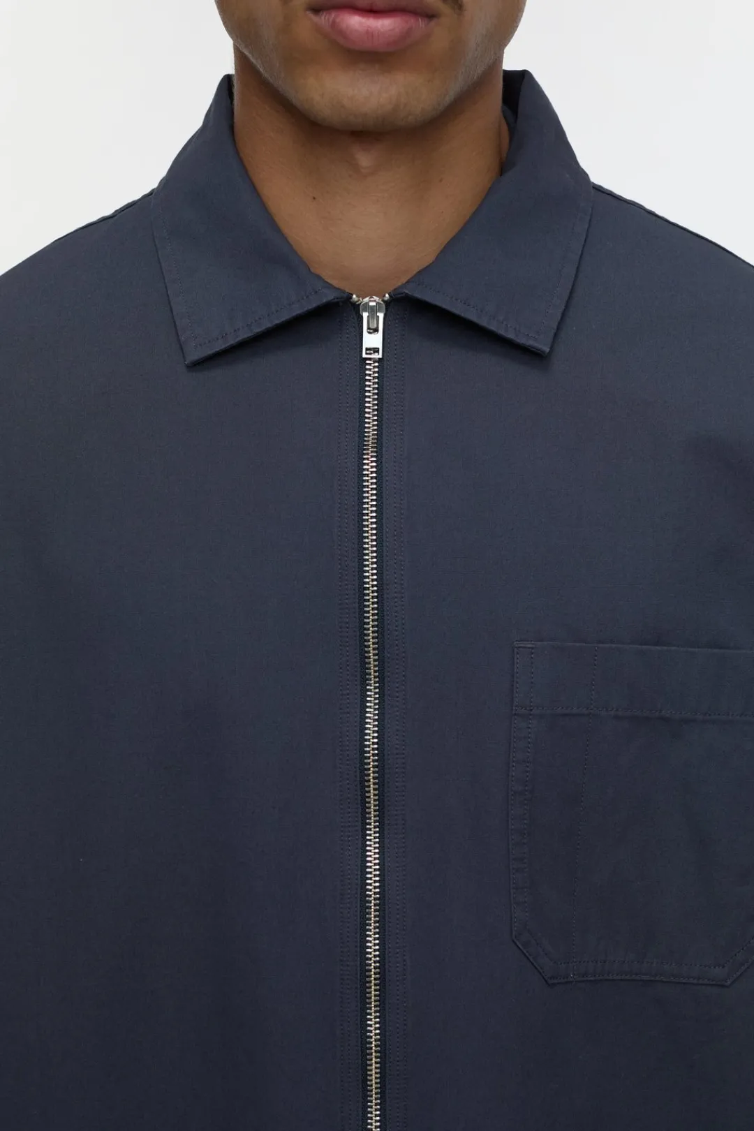 Closed Shirt with zip Smokey blue Hot