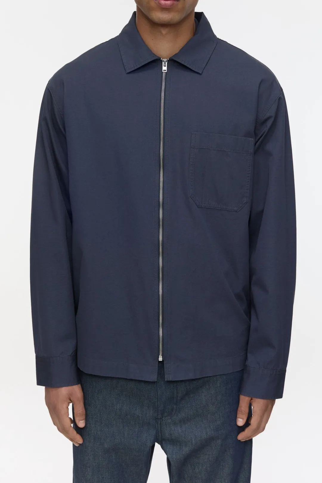 Closed Shirt with zip Smokey blue Hot