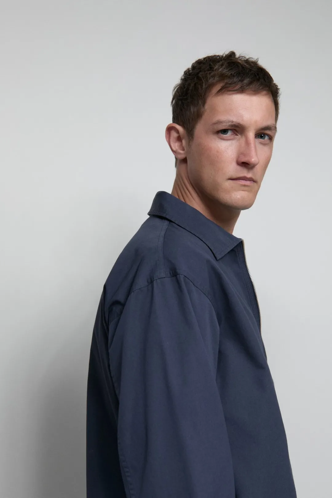 Closed Shirt with zip Smokey blue Hot