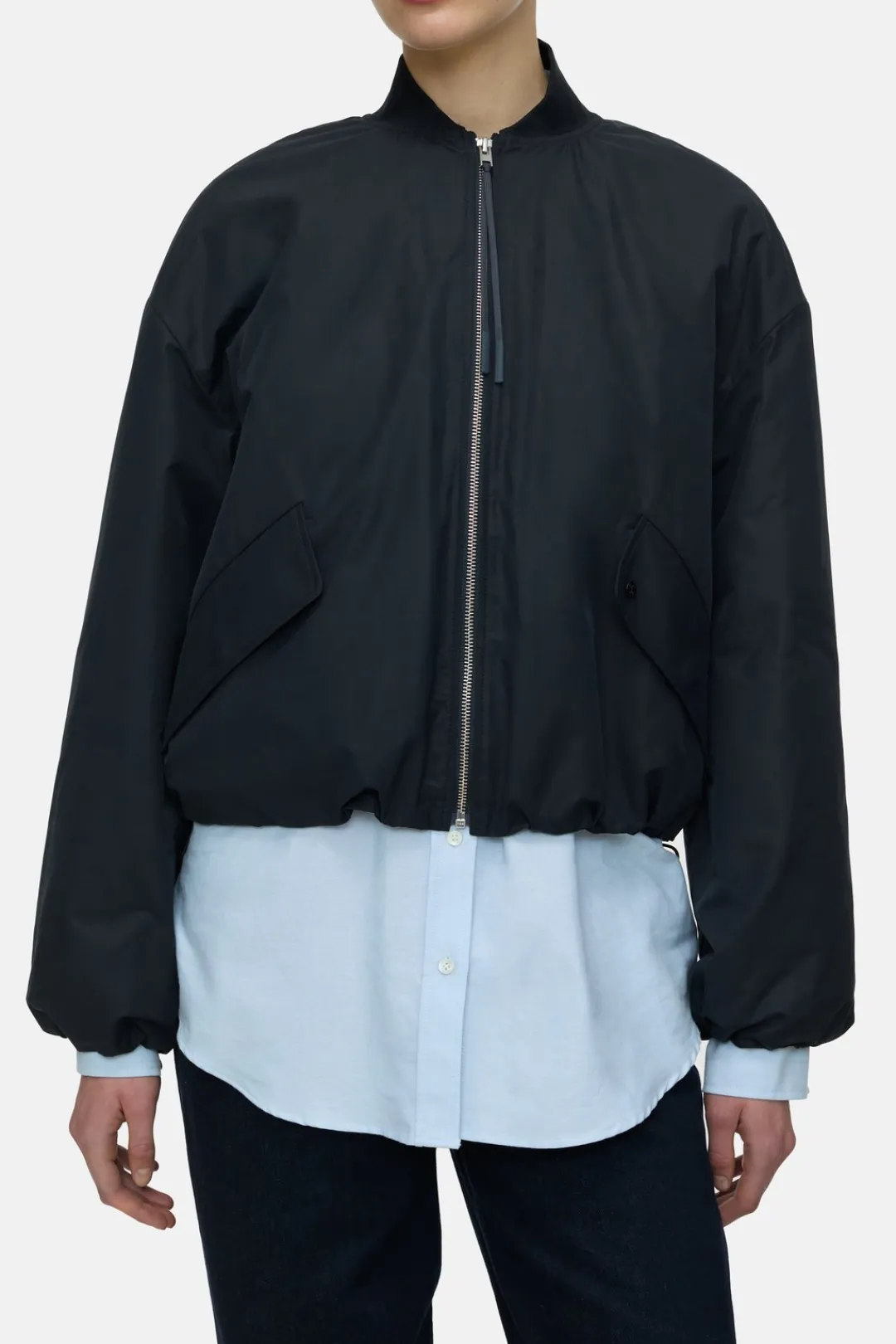 Closed Short bomber jacket Smokey blue Best