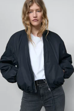Closed Short bomber jacket Smokey blue Best