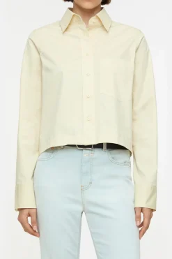 Closed Short Cotton Poplin Blouse Vanilla beige New
