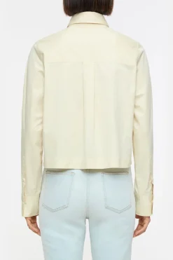 Closed Short Cotton Poplin Blouse Vanilla beige New