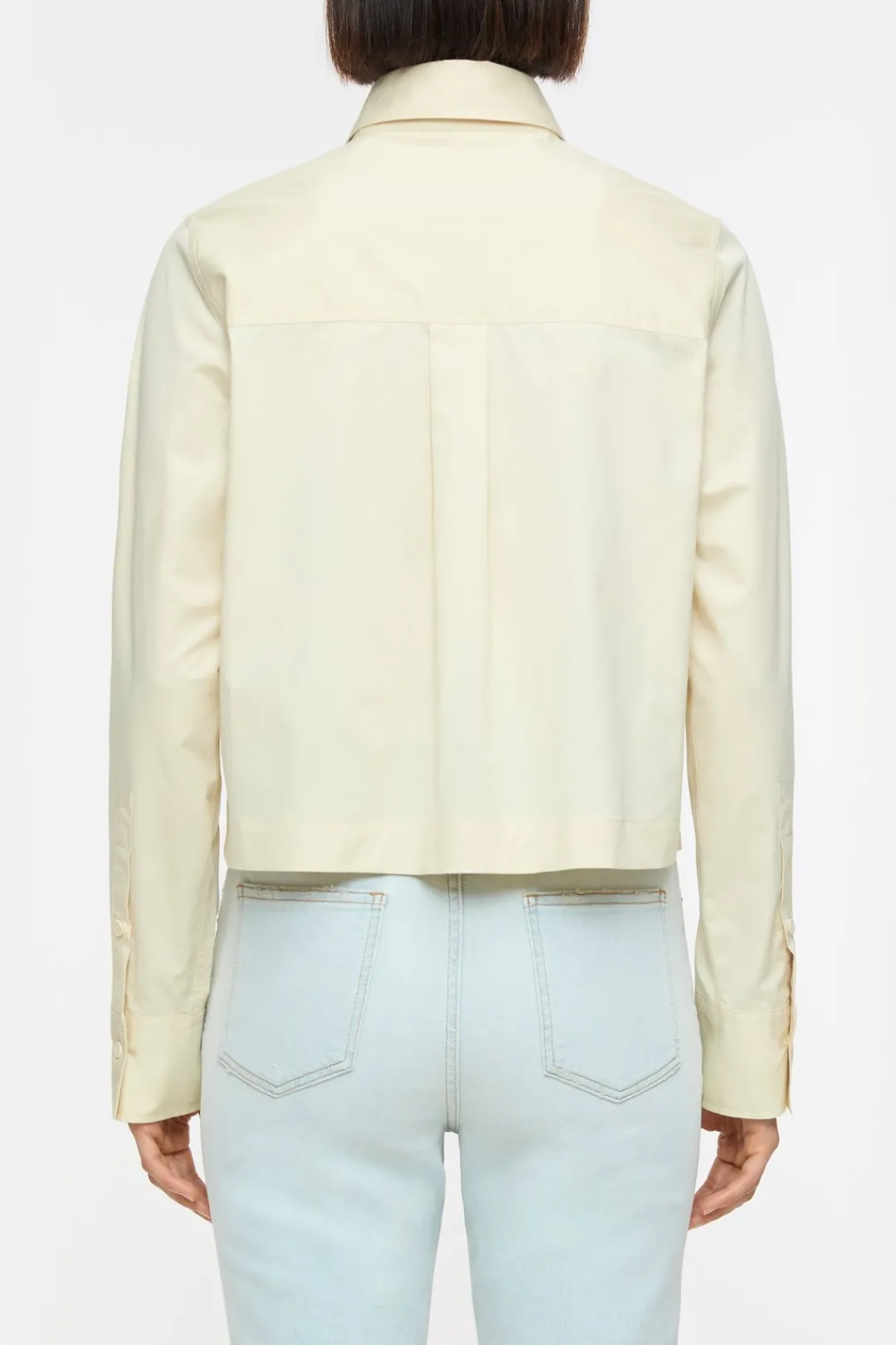 Closed Short Cotton Poplin Blouse Vanilla beige New