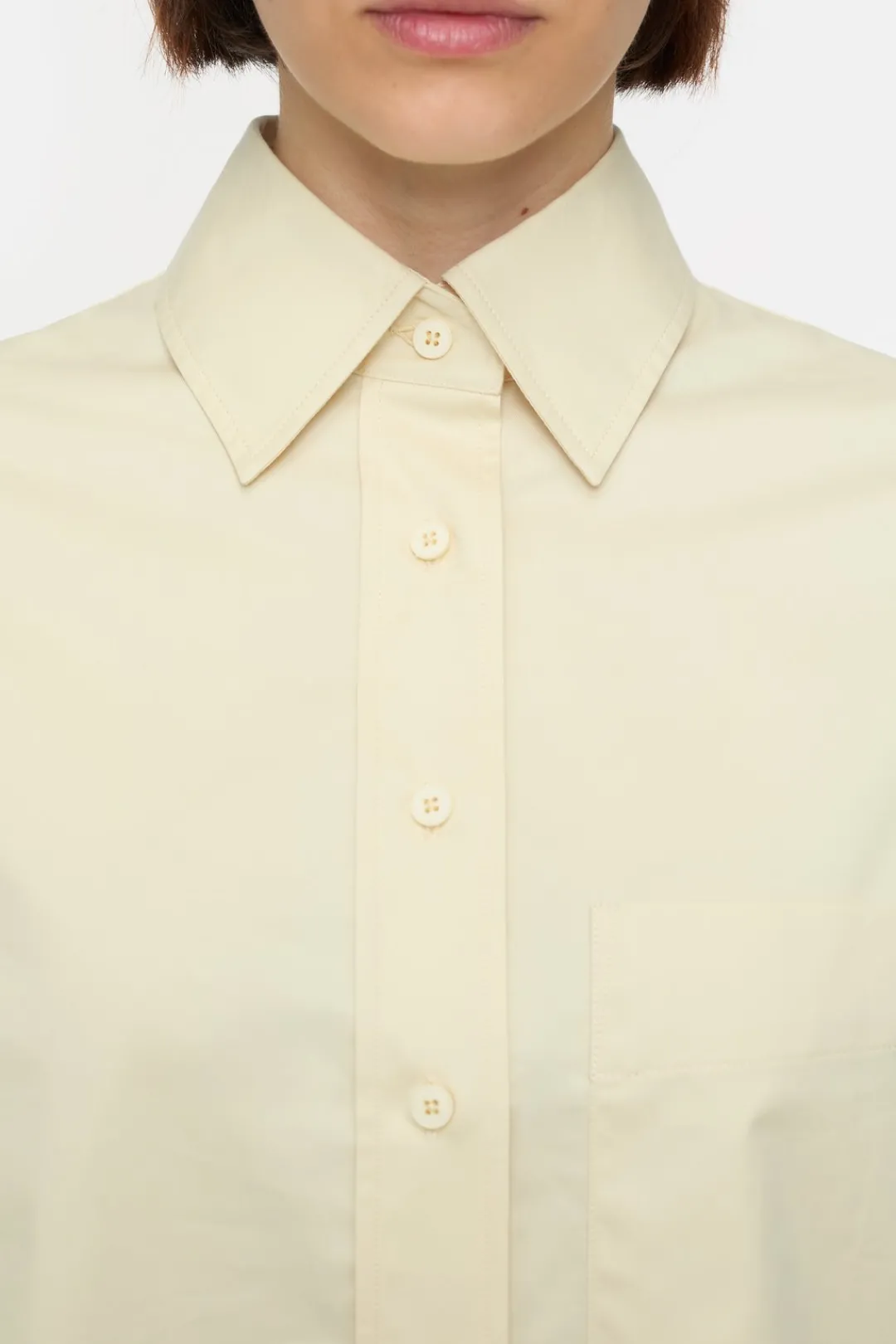 Closed Short Cotton Poplin Blouse Vanilla beige New