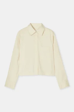 Closed Short Cotton Poplin Blouse Vanilla beige New