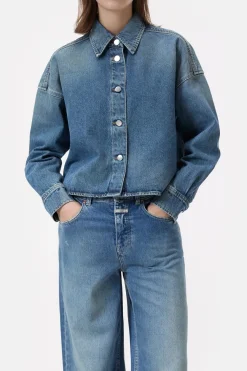 Closed Short denim shirt Mid blue Online